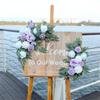 2Pcs Artificial Flower Swag for Wedding Reception Backdrops Sweetheart Table Wedding Welcome Sign Flower Decoration