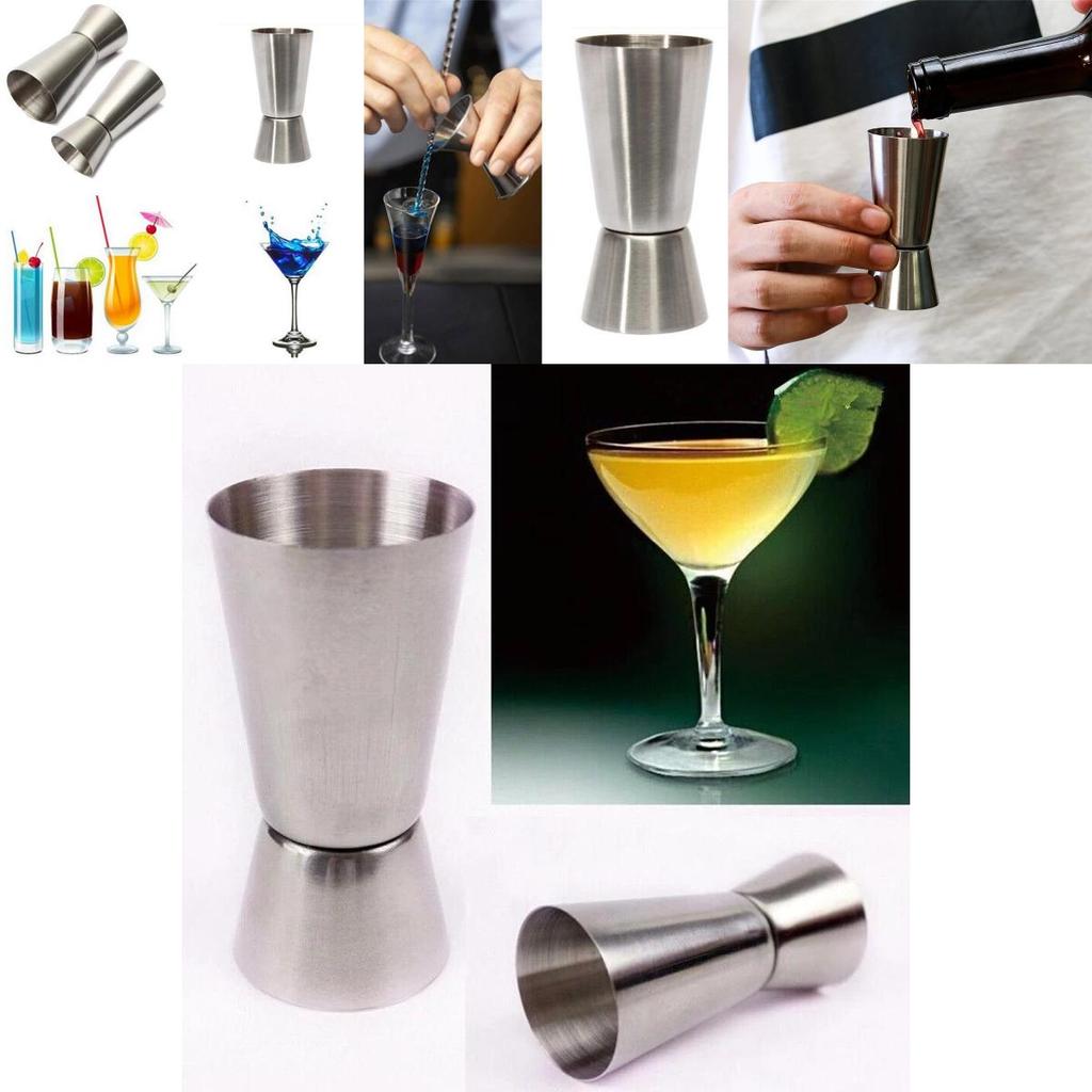 Stahl Einzel Jigger Doppelter Schuss Getränke Spirituosen Messbecher Cocktail 2550ml Messbecher