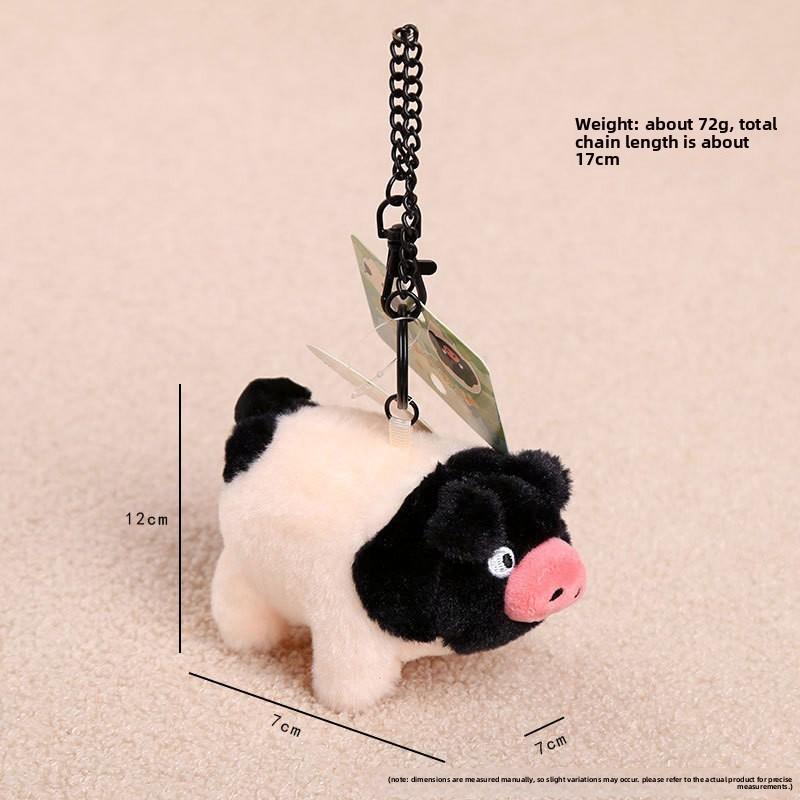 Short Plush Pig Keychain With Sound For Girls And Boys