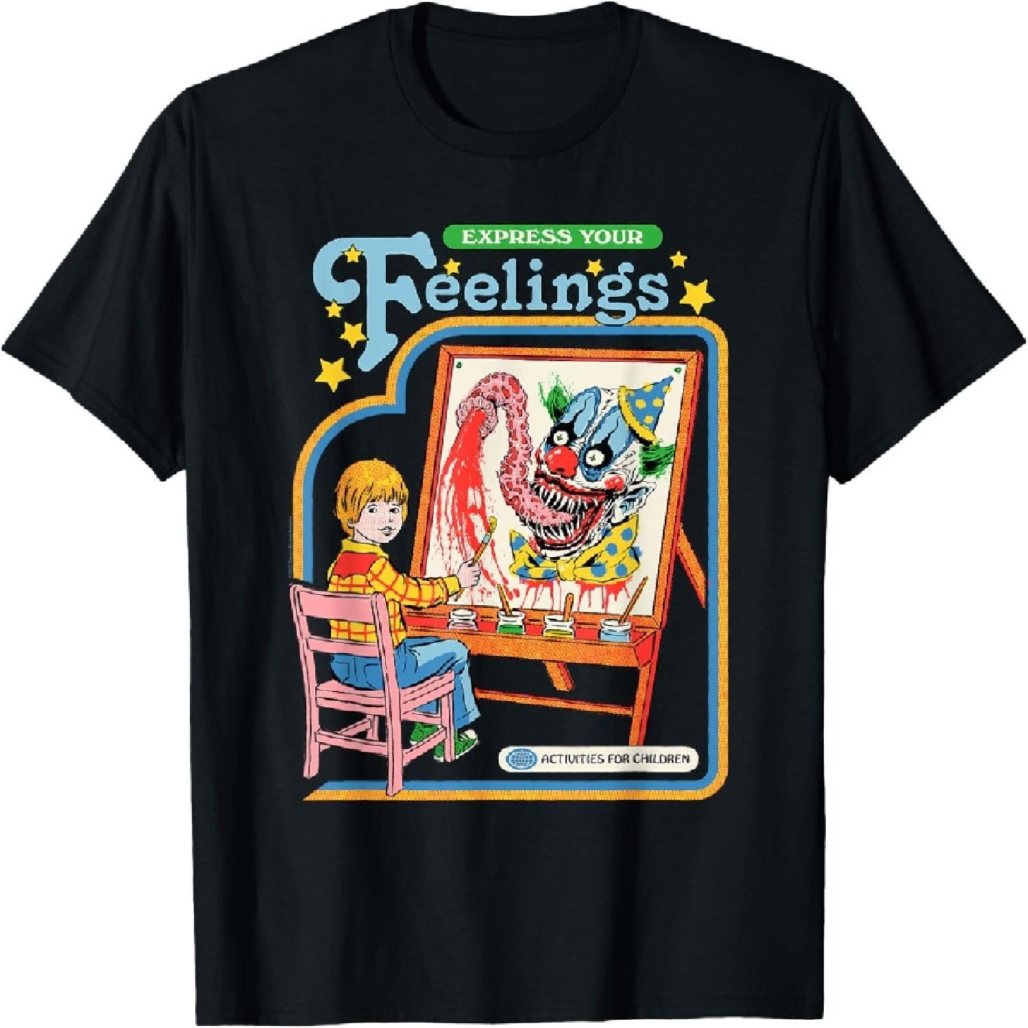 Express Your Feelings Clown Retro Dark Humor T-Shirt S