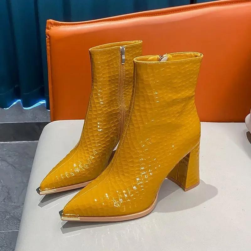 Pointed Toe Woman Short Shoes Autumn Very High Heels Ankle Boots for Women Heeled Spring 2025 Pu On Offer Promotion Hot Booties