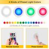 Battery Powered RGB Night Light Led Under Cabinet Lamp Puck Lights with Remote For Home Wardrobe Kitchen Display Case Decoration
