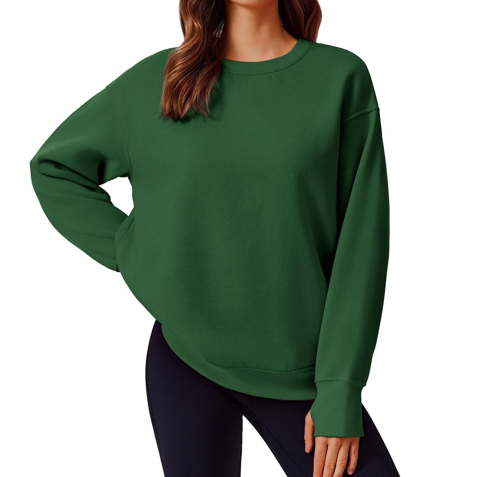 

Женская одежда Осень ЗимаКруглый вырез Длинный рукав Большой свободный плюшевый утолщенный топ XS белый