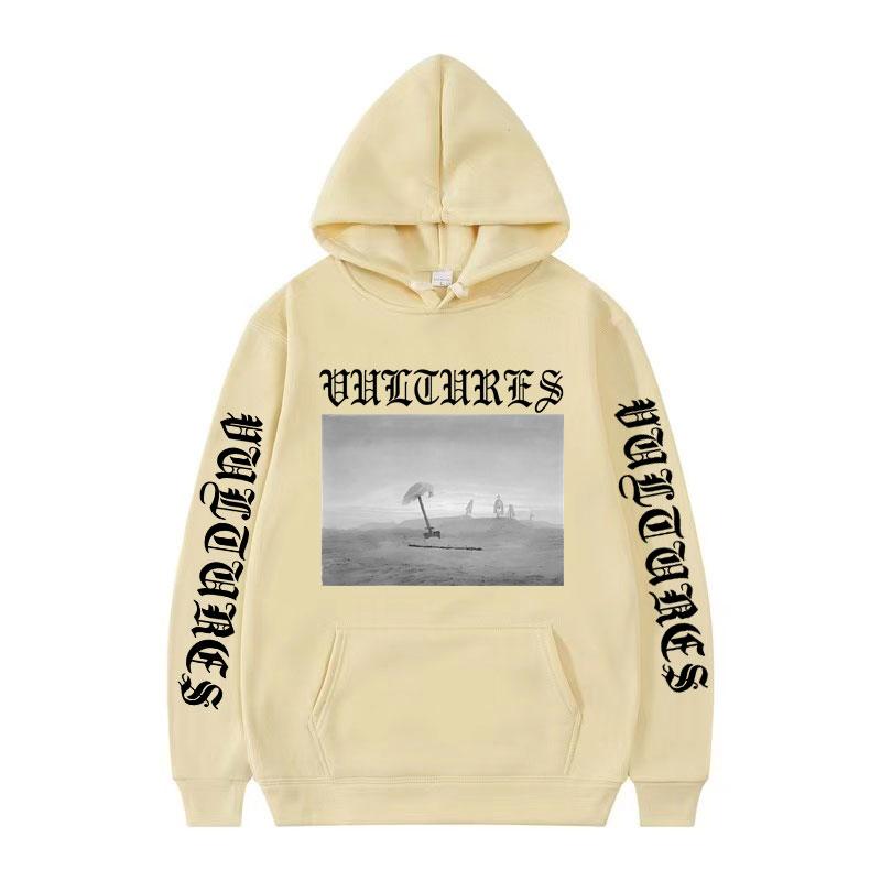 Kanye West Vultures New Song and Album Cover Hoodie Men Women Retro Casual Long Sleeve Sweatshirt Hip Hop Cozy Pullovers Hoodies