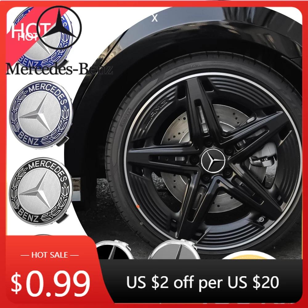 Car Sticker For Benz 4PCS 75MM Car Wheel Center Hub Caps Tire Rim Covers Auto Accessories For Mercedes Benz CLA A180 W108 AMG CL