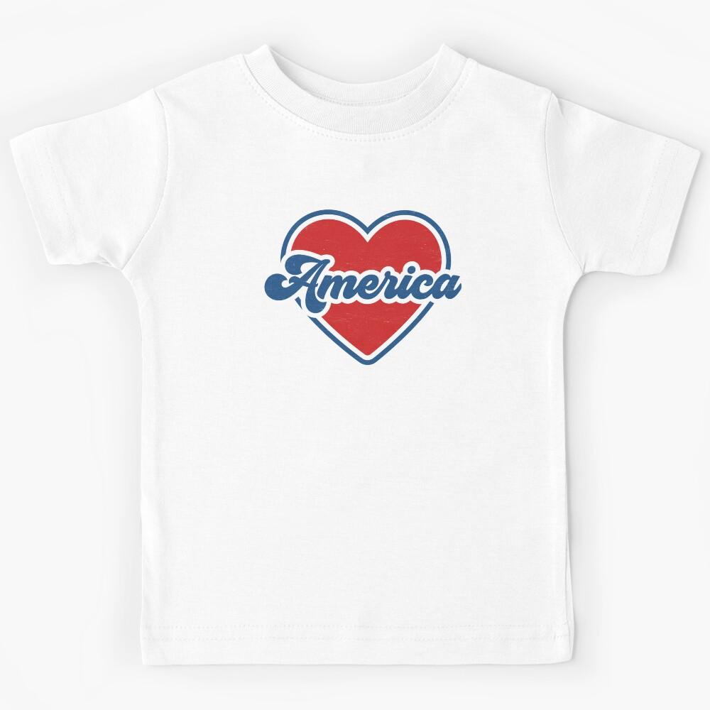 America: Groovy and Patriotic 4th of July Design Kids T-Shirt 150