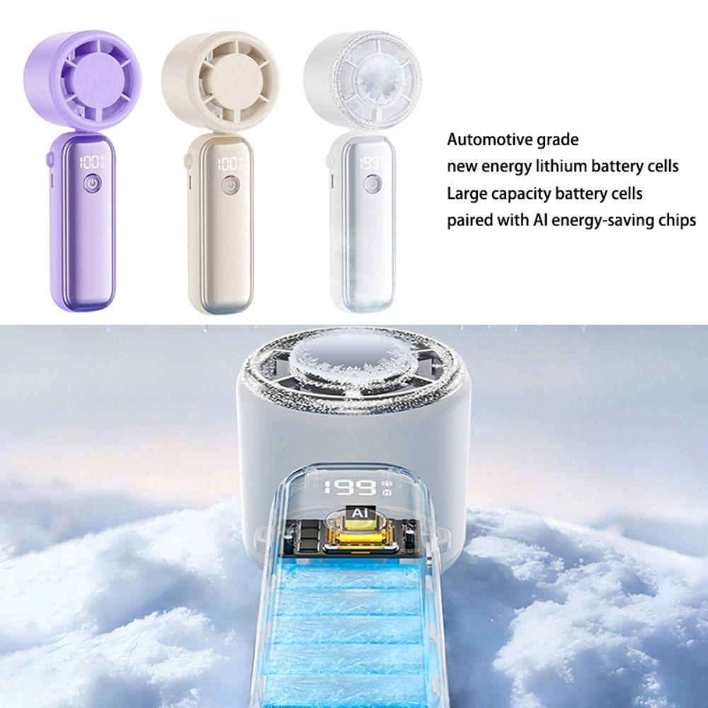 USB Rechargeable Mini Handheld Fan Ultra-Quiet Small Electric Fan Cooling and Ice Pack Fan  Travel