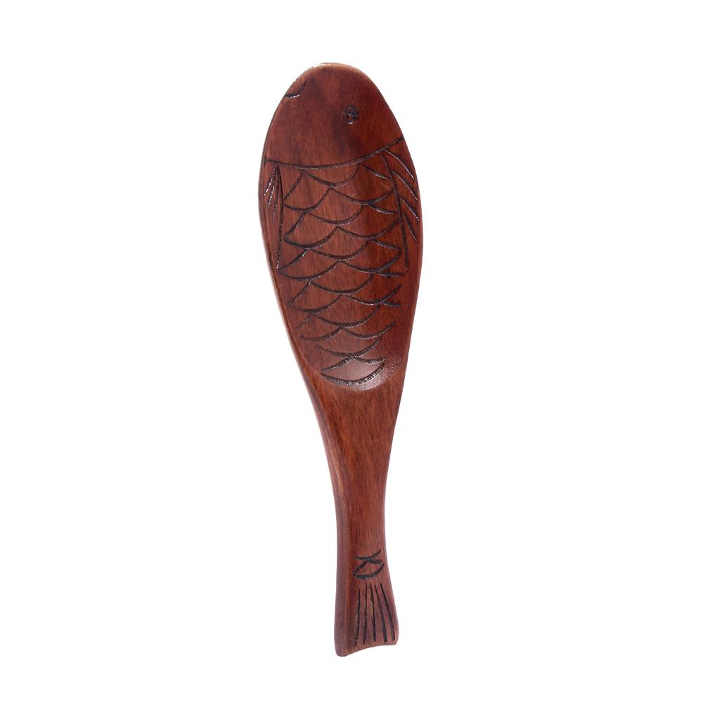 

Nontoxic Home Bamboo Fish Shape Kitchen Wooden Spoons Cooking Utensil Dining Tableware 1