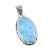 Natural Republic Larimar Gemstone 925 Solid Sterling Silver Pendant 1.75" W1I25