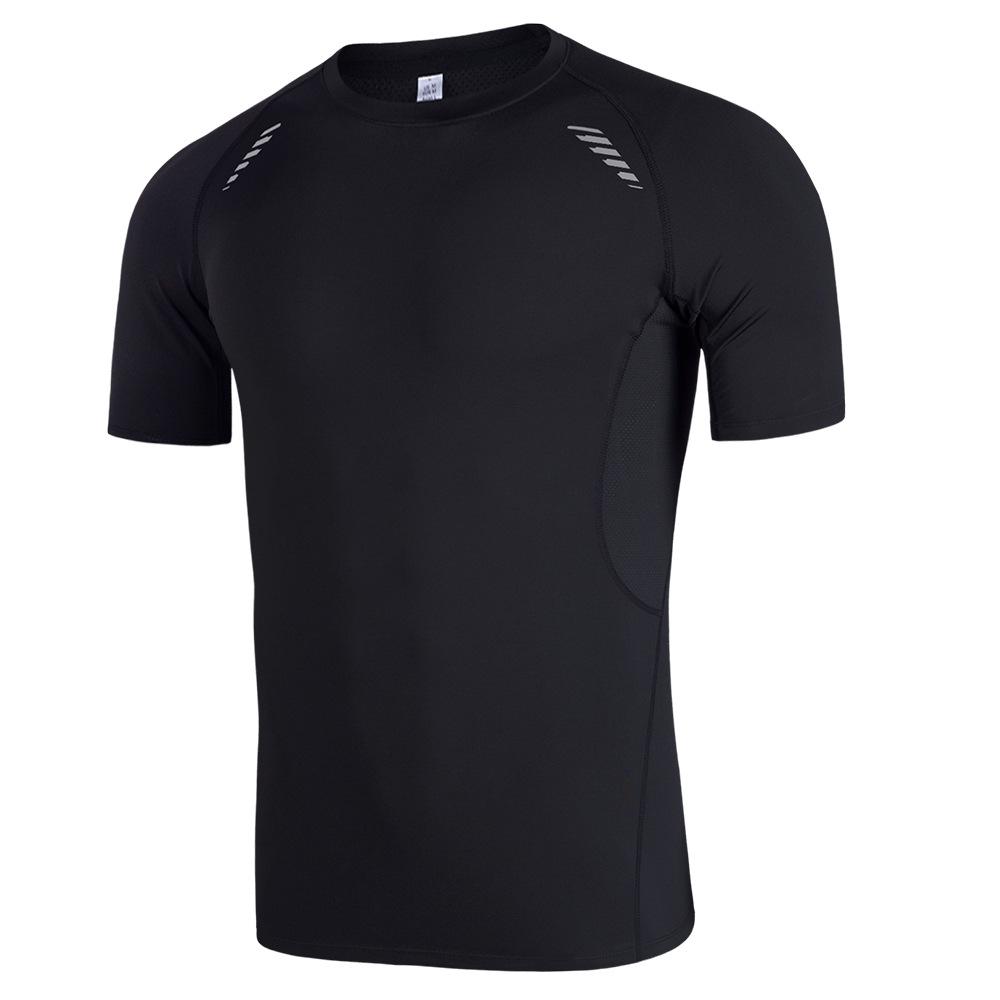 Herre Fitness T-shirts Sommer Hurtigtørrende Strækbare Kortærmede Toppe Basketball Løb Sports T-shirt