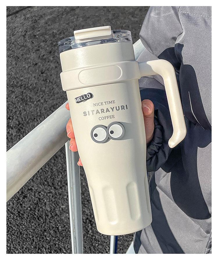 Large Capacity Straw Thermos Cup for Girls & Boys - Perfect for Outdoor Sports, Office, and Travel