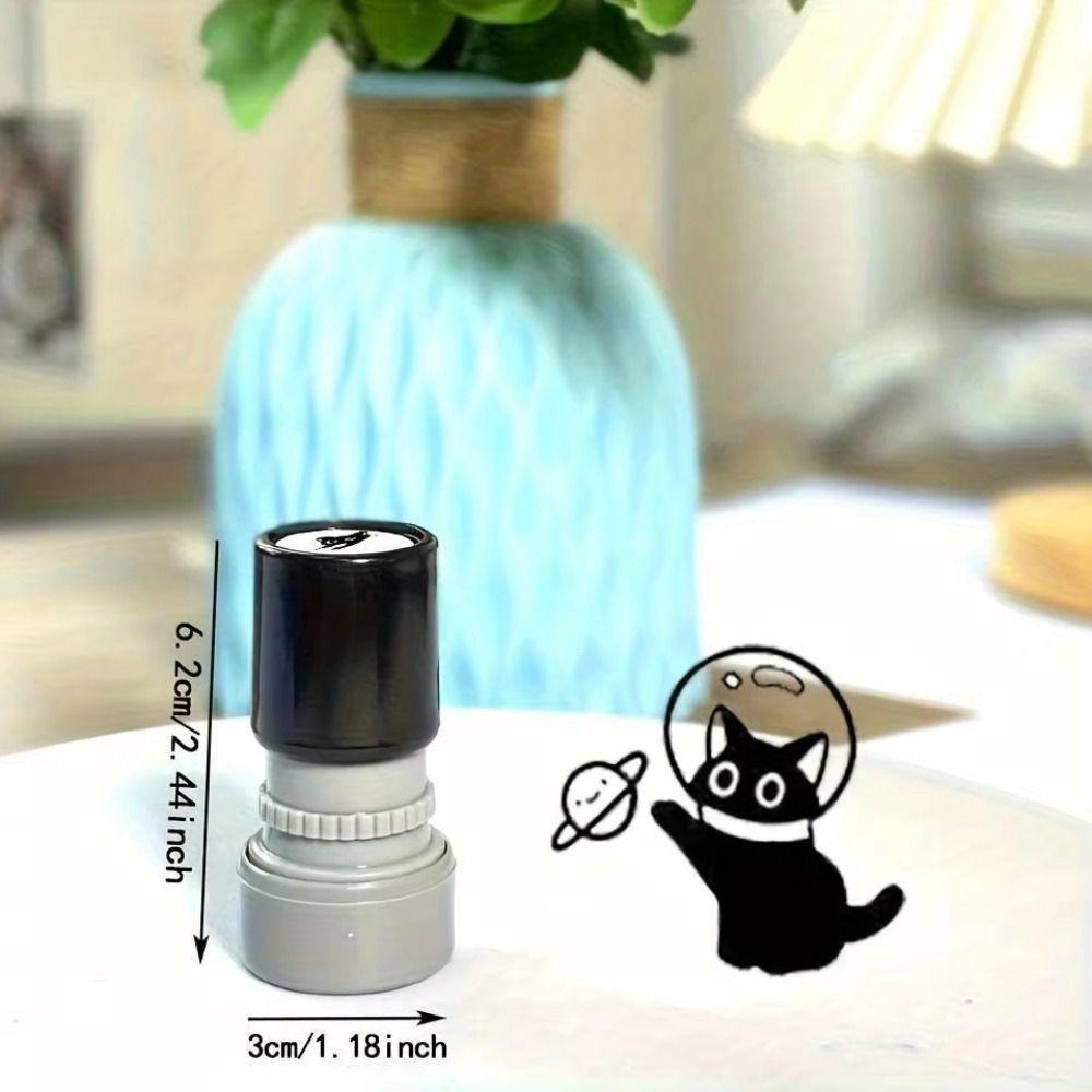 Cat Designs Black Cat Stamp Diary Collage Cartoon Stamps Durable Kitten Stamp  Stationery