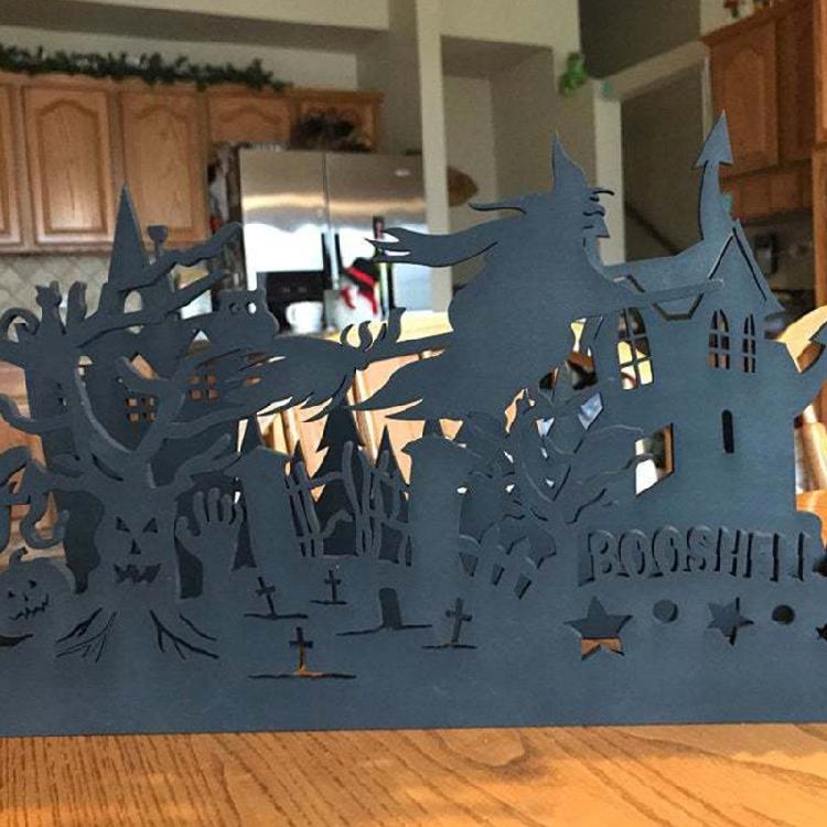 Novelty Witch Silhouette Candle Holder Halloween Candle Holder for Party Decor