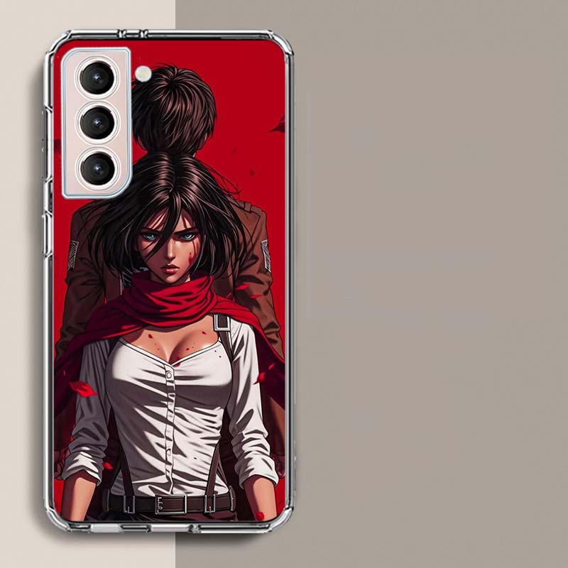 Character MIKASA Phone Case For Samsung Galaxy S25 Edge S24 S23 FE S21 S20 S10 Plus S22 S26 Ultra Cover Clear Cases TPU Capa She