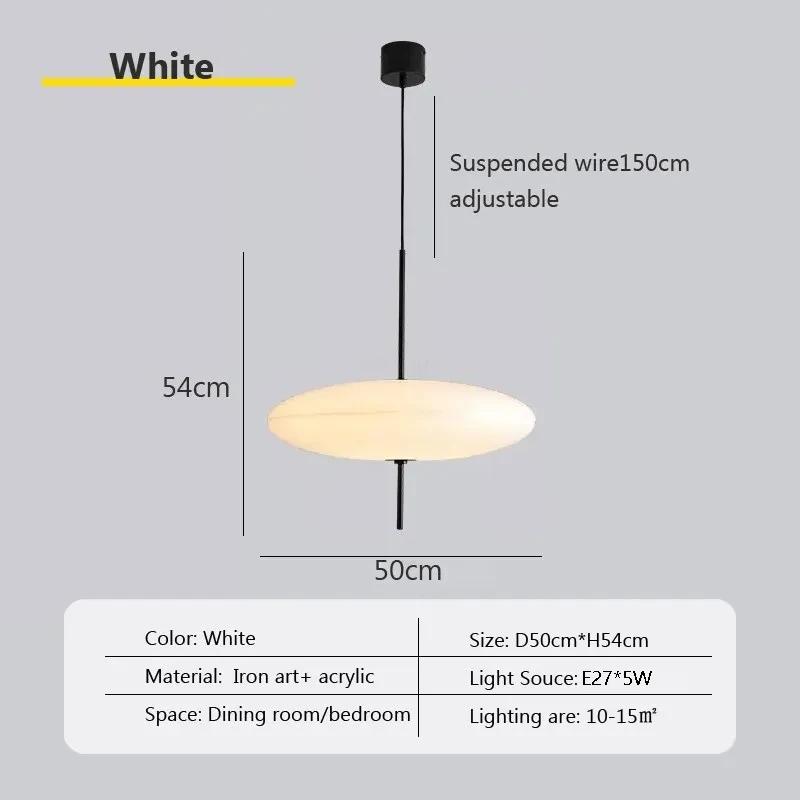 

Modern Pendant Lights LED Minimalist Hanging Lamps 50CM Diam Black White Restaurant Study Living Rooms Bedroom Bar Decor Lamp Warm white