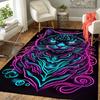1pc Scary Cat Print, Design Indoor Area Rug - Soft, Anti-Slip, and Durable Gaming Room Decor for Bedroom, Living Room