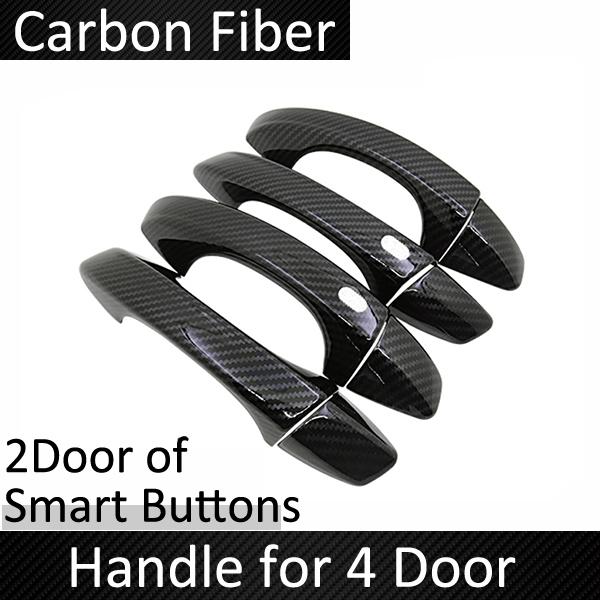 

for Skoda Kamiq NW4 Carbon Fiber Smart Door Handle Cover Car Protective Style Decorate Accessories Stickers 4Handle 2 Buttons