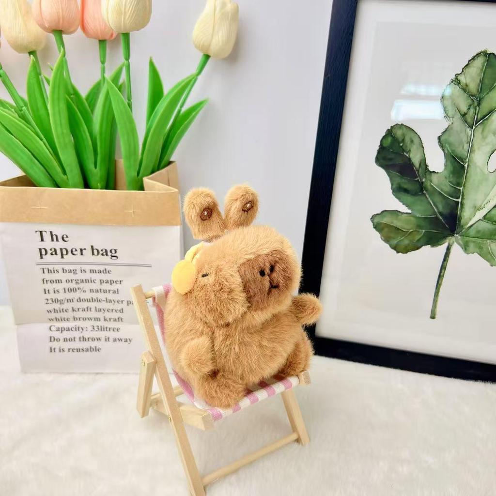 Hot Selling Turtle & Strawberry Hat Capybara Plush Doll Keychain Backpack Decoration