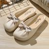 Women's Half-Toe Summer Backless Flat Sandals with Bow