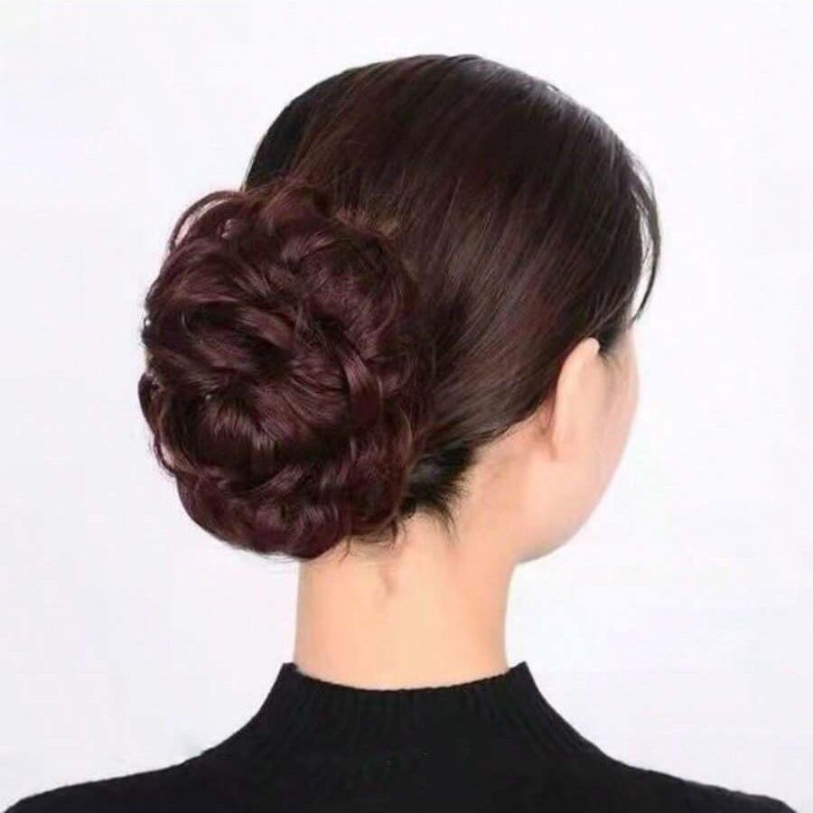 Chinese-style Hair Extensions Clips, Double Ponytail Bow Braids, Twisted Braid Headband Artificial Hair Accessories