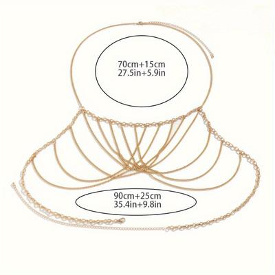 Women's Multi-Layer Tassel Body Chain. Elegant, Sexy One-piece Accessory for Stylish Outfits.