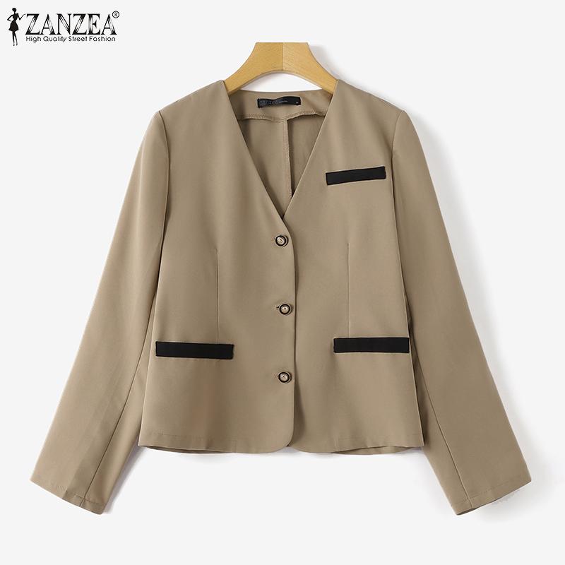 

ZANZEA Женский повседневный весенний кардиган с v-образным вырезом и длинными рукавами, тонкая верхняя одежда