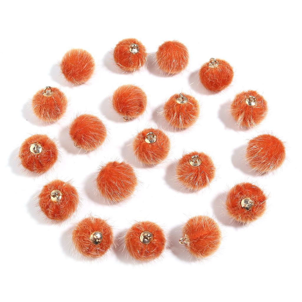 20pcs Plush Fur Covered Ball Beads Charms Multicolor Pompom Pendant For DIY Jewelry Making Necklace Bracelet Earring Accessories