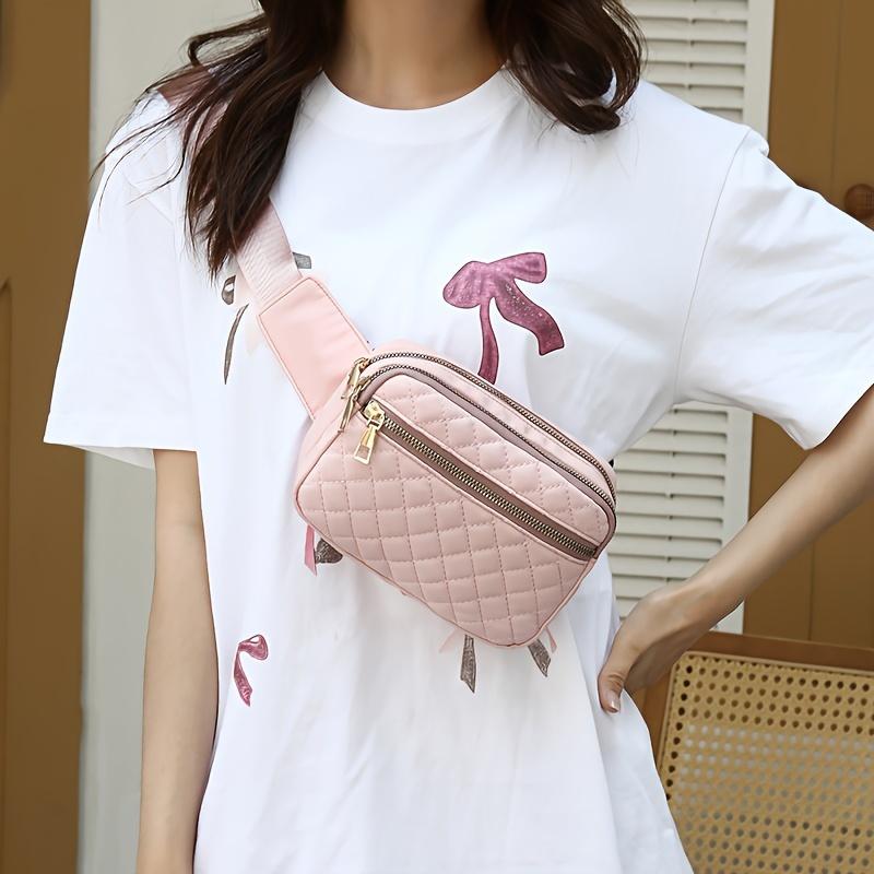 Women Stylish And Minimalist Diamond-Patterned Embroidered Shoulder Crossbody Bag, Multifunctional with Large Capacity Bag