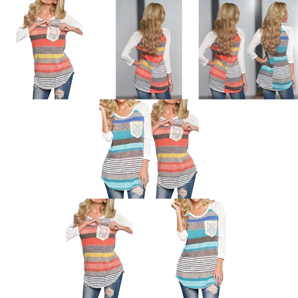 Womens Casual Cotton T Shirt Loose Fit Fashion Shirt Long Sleeve Top For Daily Wear