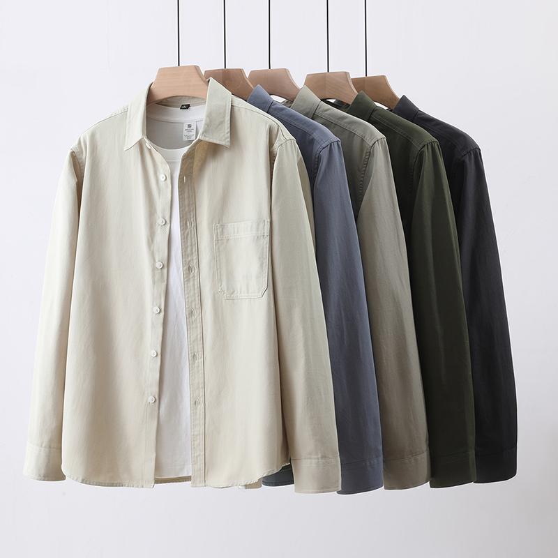 Men's Long Sleeved Shirt Korean Casual Loose Shirt Men's Coat
