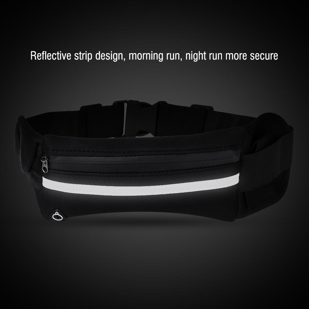 Multifunction Waist Bag Waterproof Outdoor Sports Running Waist Bag Belt   Pockets (black)