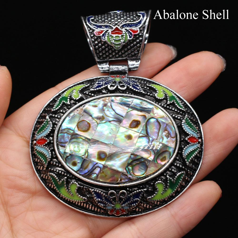 1Pc, Boho Energy Natural Stone Oval Pendant, Reiki Healing Crystal Charms for DIY Women's Necklace Accessories, Halloween Jewelry Making Craft Gift
