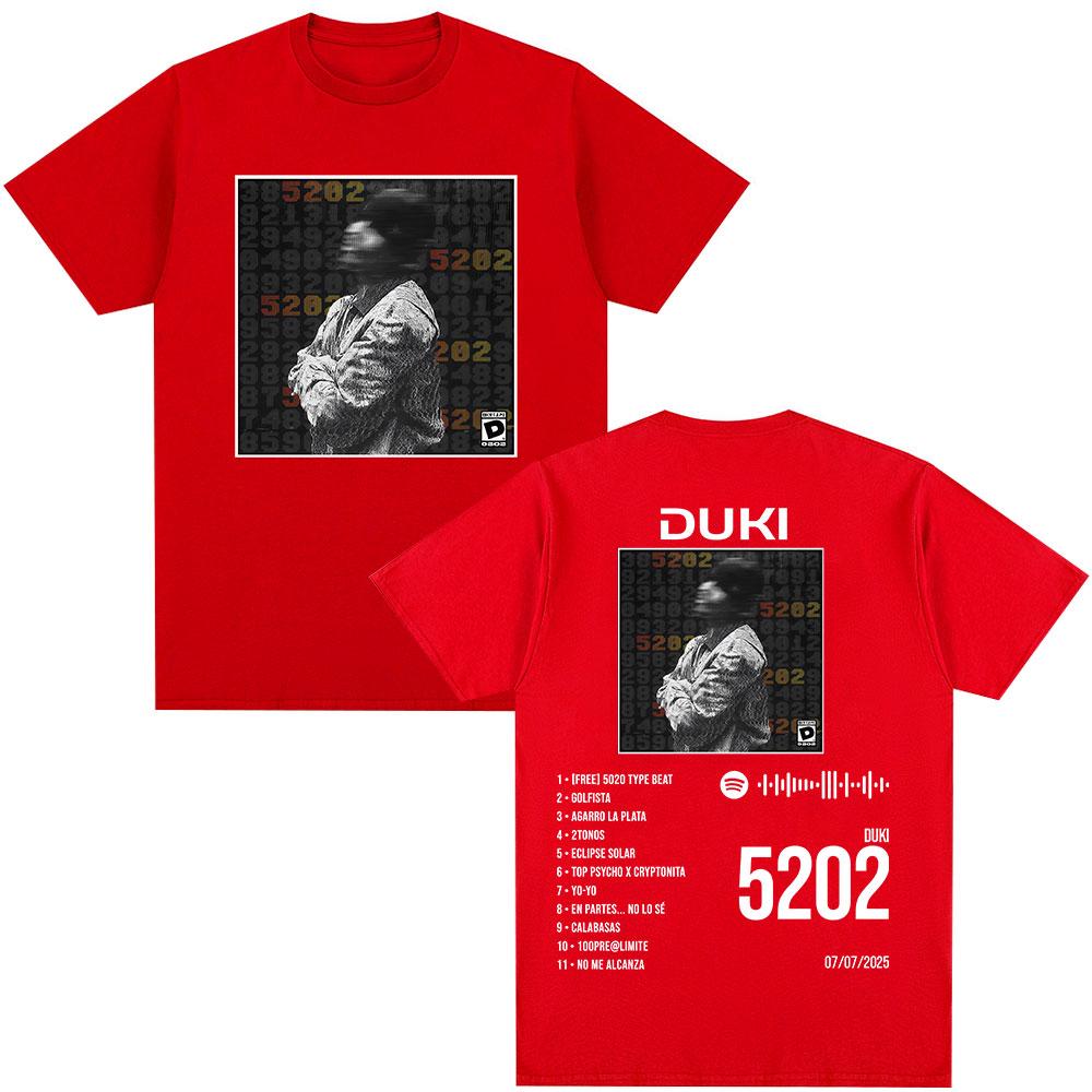 

Rapper Duki Duki 5202 MIXTAPE 2025 Album Merch T Shirts Unisexs Women Hip Hop Vintage Tshirt Cotton Casual Short Sleeve Tshirts S