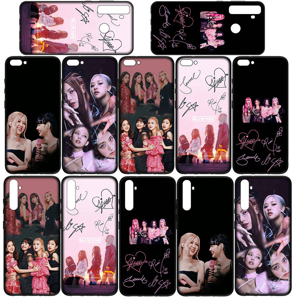 Cover for iPhone 17 16 15 Xiaomi Poco Redmi Note 14 13 12 11 Pro Max Samsung Galaxy S25 S24 9 OPPO Huawei Black Lisa Rose Jennie Jisoo Pink Phone Case