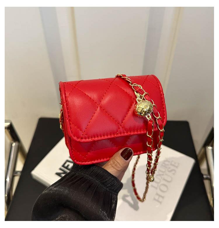 

Цепочка Бриллиант Популярный Клетка Мода Девушка Повседневное Использование Сумка на Плечо Сумка Кроссбоди красный