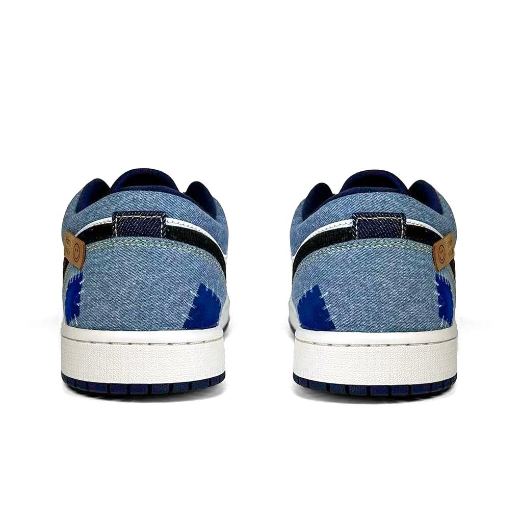 Jordan Air Jordan 1 Old Charm, New Chapter Leather Low Top Vintage Basketball Shoes Men's White Blue IH0648-141(Team1495-)