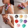 Contemporary Resin Cocktail Ring Featuring 3D Wrinkled Design And Brilliant Crystal Embellishments Finger Accessory