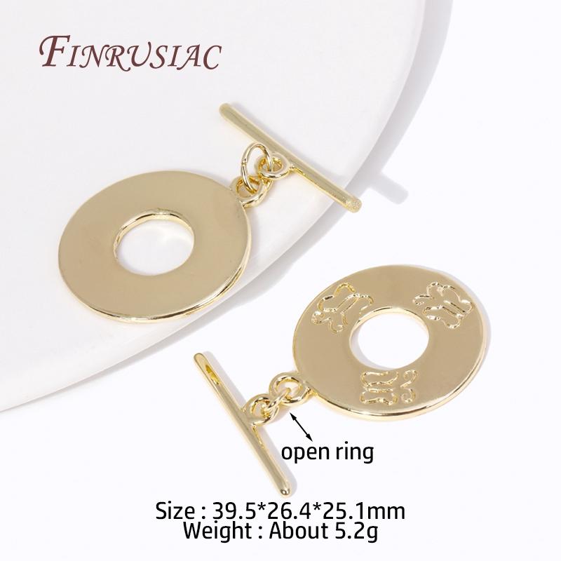 5 Types 18K Gold Plated Brass Round O Toggle Clasps, Dainty Necklace/Bracelet Connect Clasps For DIY Jewelry Making Supplies