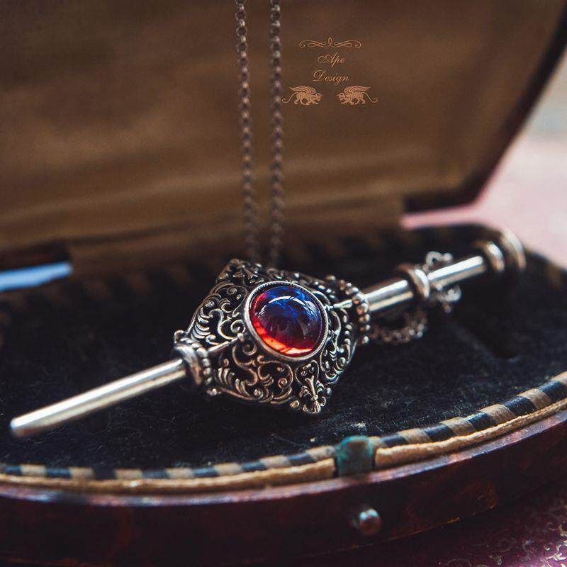 Harry Peripheral Fantastic Beasts and Where To Find Them Xuemeng 925 Sterling Silver Fashion Detachable Dragon Stone Necklace Sweater Chain