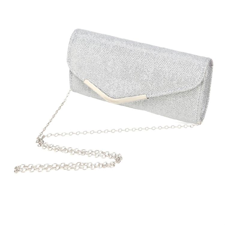 Вечерняя Сумка Маленький Клатч Сумочка Искрящаяся Вечеринка Сумка на Цепочке серебряный