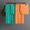 European and American Solid Color Sleeveless Vest Fashion Suit 2025 Summer New Knitted Slit Skirt Two-piece Suit