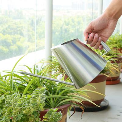 900ml  Watering Can Large Capacity Reusable Metallic Stainless Steel Long Spout Watering Pot Gardening Supplies