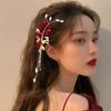 Red Bridal Headwear Pearl Wedding Hair Jewelry Exquisite Bride Tiara  Women