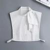 Fashion Stand Front Tie White Fake Collar for Women Shirt Detachable Collar Girls Vintage False Blouse Collar Fuax Cols