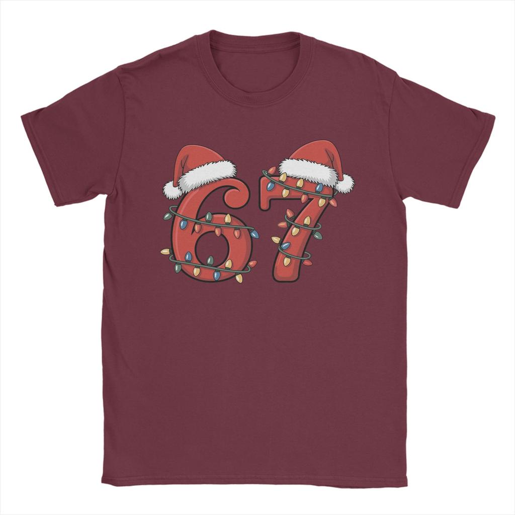 Christmas Number 67 Xmas Men's T Shirts Novelty Tee Shirt Short Sleeve Crew Neck T-Shirt Cotton 6XL Tops