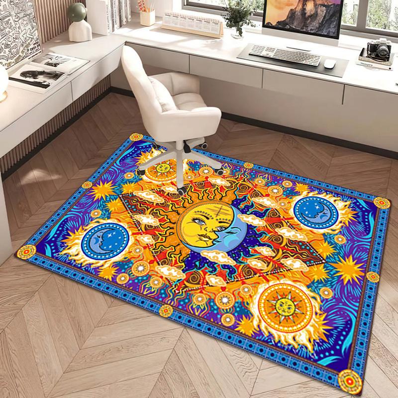 1Pc Sun and Moon Print Rug - Home Decoration Carpet For Living Room Bedroom Flooring Computer Chair Area Rug