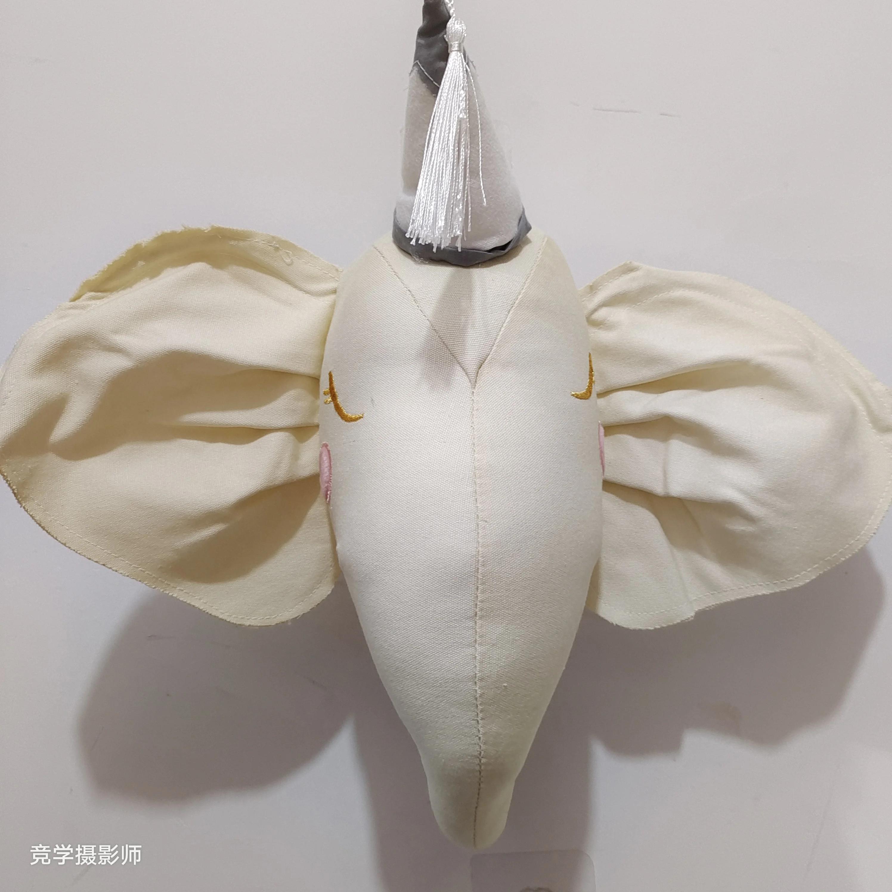 

Ручная работа Фетровая голова животного 3D Головы мягких животных Голова слона Голова лебедя Настенный декор для детской комнаты Украшение детской спальни