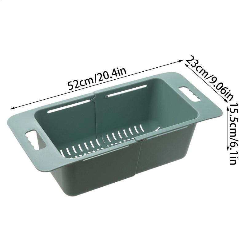 Over the Sink Retractable Colander Strainer Basket Wash Vegetables and Fruits, Extendable New Home Kitchen Essentials
