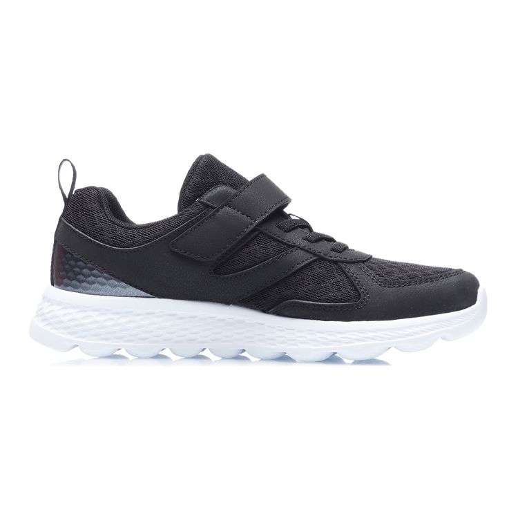 LiNing Lightweight Breathable Shock Absorbing Non-Slip Durable Low-Top Running Shoes Kids Sneaker Black YKFR064-3