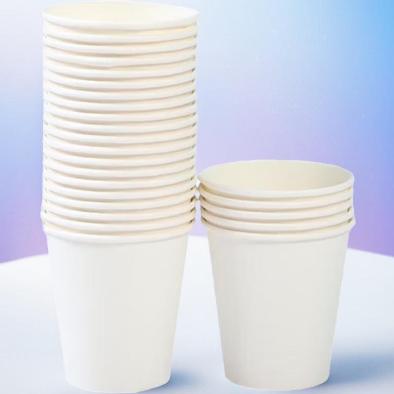 Xiao Yue Ya 9oz Disposable White Paper Cups, 100-Pack